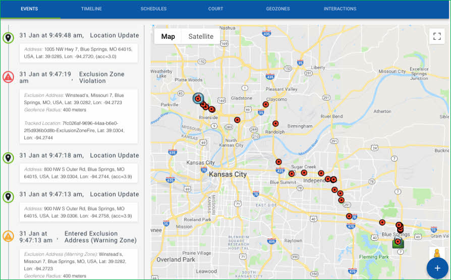 Supervised release software location tracking